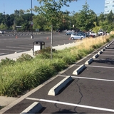 Parking lot with sidewalk